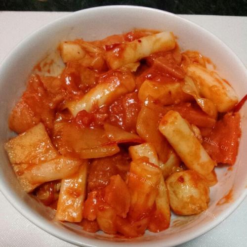 美味的泡菜年糕