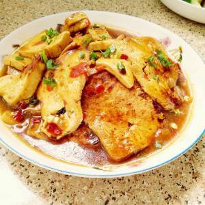 小白菜煎豆腐