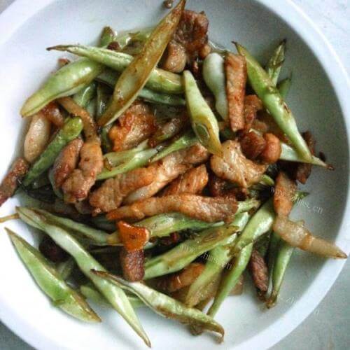 家常菜芸豆丝炒肉