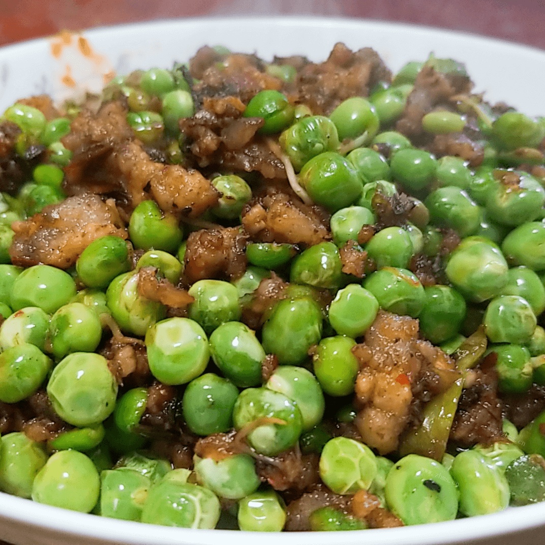肉末豌豆做法图解10)