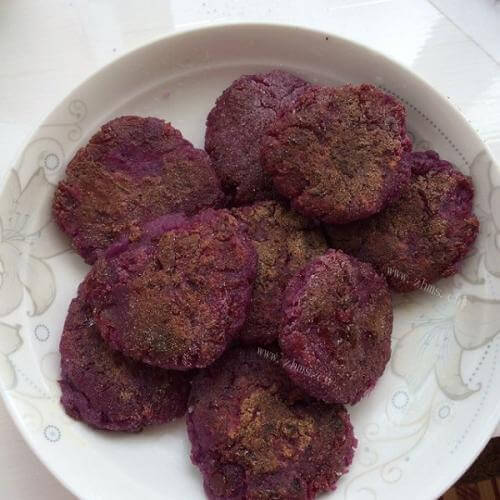 自己做的香煎紫薯饼
