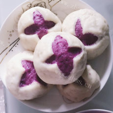 自制紫薯开花馒头