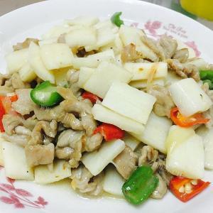 家常菜肉片炒山药