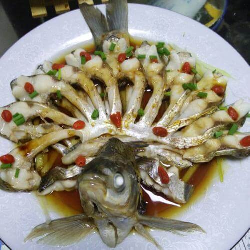 美味三杯开屏鱼