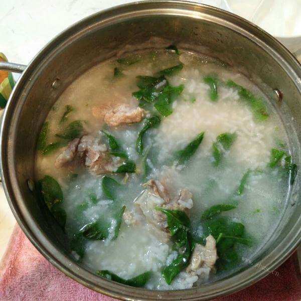 小红虾咸骨粥
