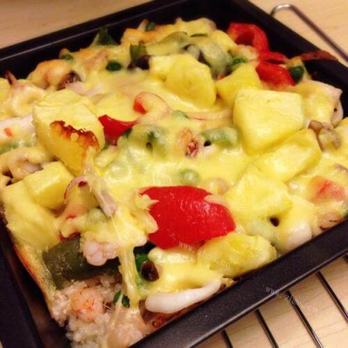 美味的海鲜焗饭