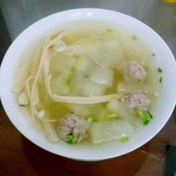 水汆丸子冬瓜汤的做法