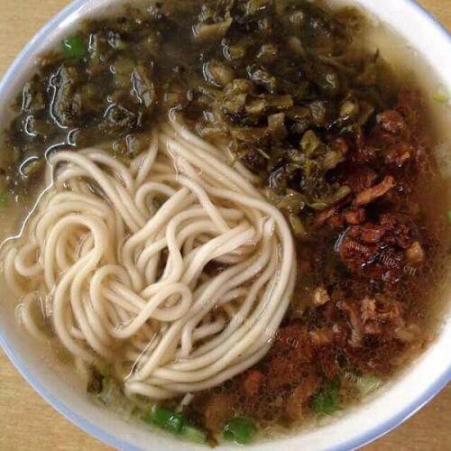 营养雪菜肉丝面