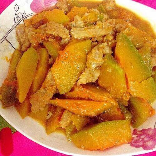 营养南瓜炒肉片