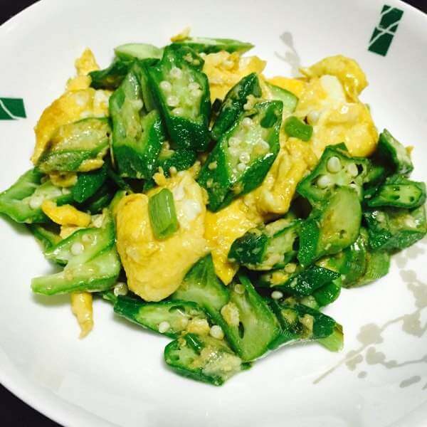 家常菜秋葵炒鸡蛋