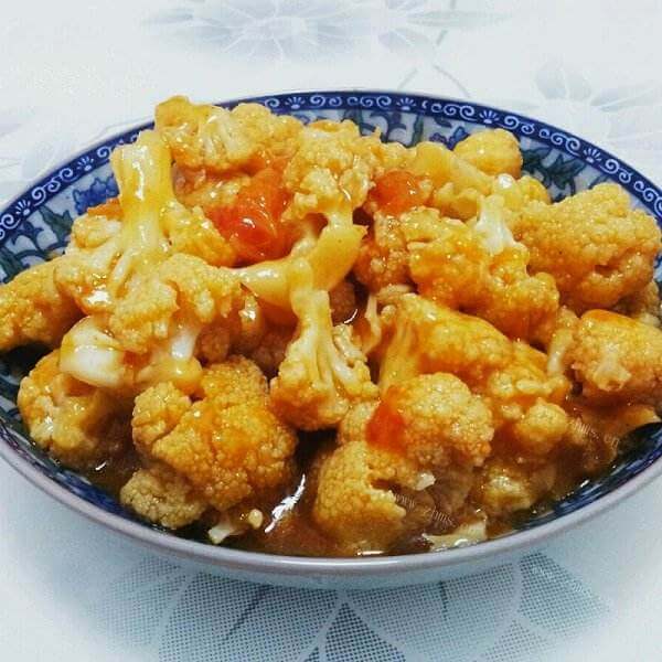 美味的茄汁花菜