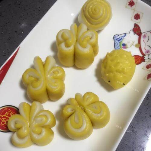 双色蝴蝶馒头
