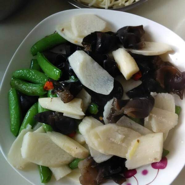 减肥素菜：甜豆木耳炒山药