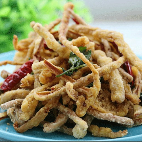 干煸茶树菇扁豆