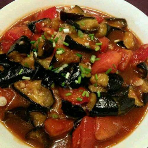 绿色食物素烧茄子
