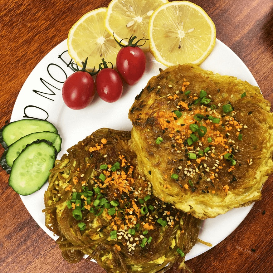网红金丝鸡蛋面饼