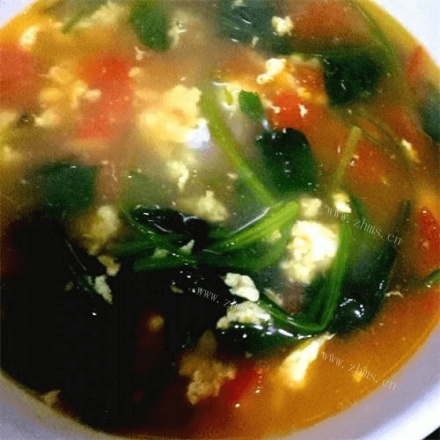 菠菜西红柿鸡蛋汤的做法