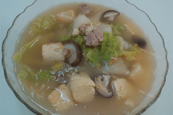 自制白菜豆腐汤锅煲做法图解6)