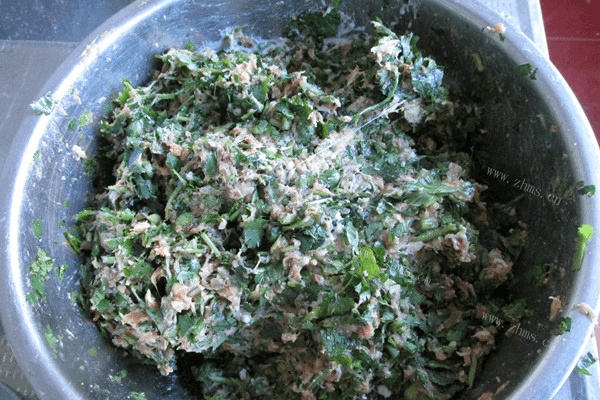油炸香菜丸子做法图解8)