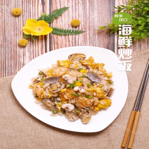 诱人的海鲜炒饭