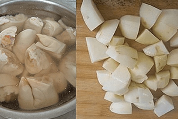家常猪蹄子炖土豆做法图解1)
