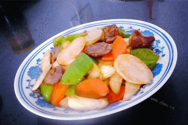 茭白炒肉片做法图解6)