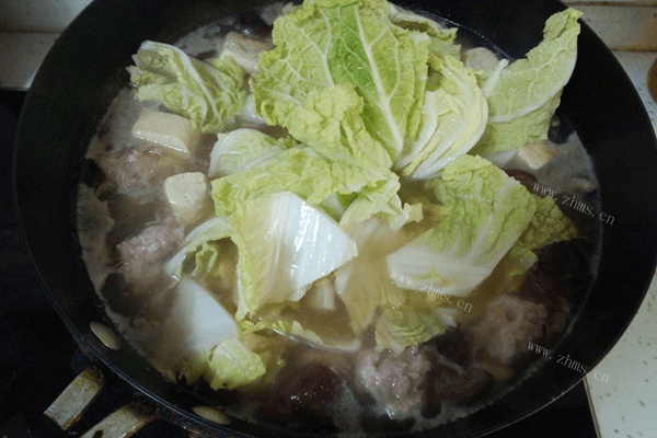 自制白菜豆腐汤锅煲做法图解5)