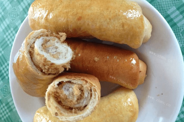 肉松面包-面包机版做法图解8)