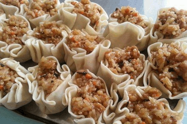自制糯米烧麦做法图解11)