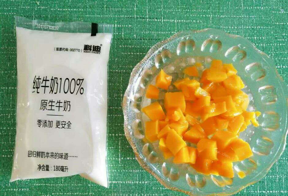 青汁芒果西米露做法图解2)